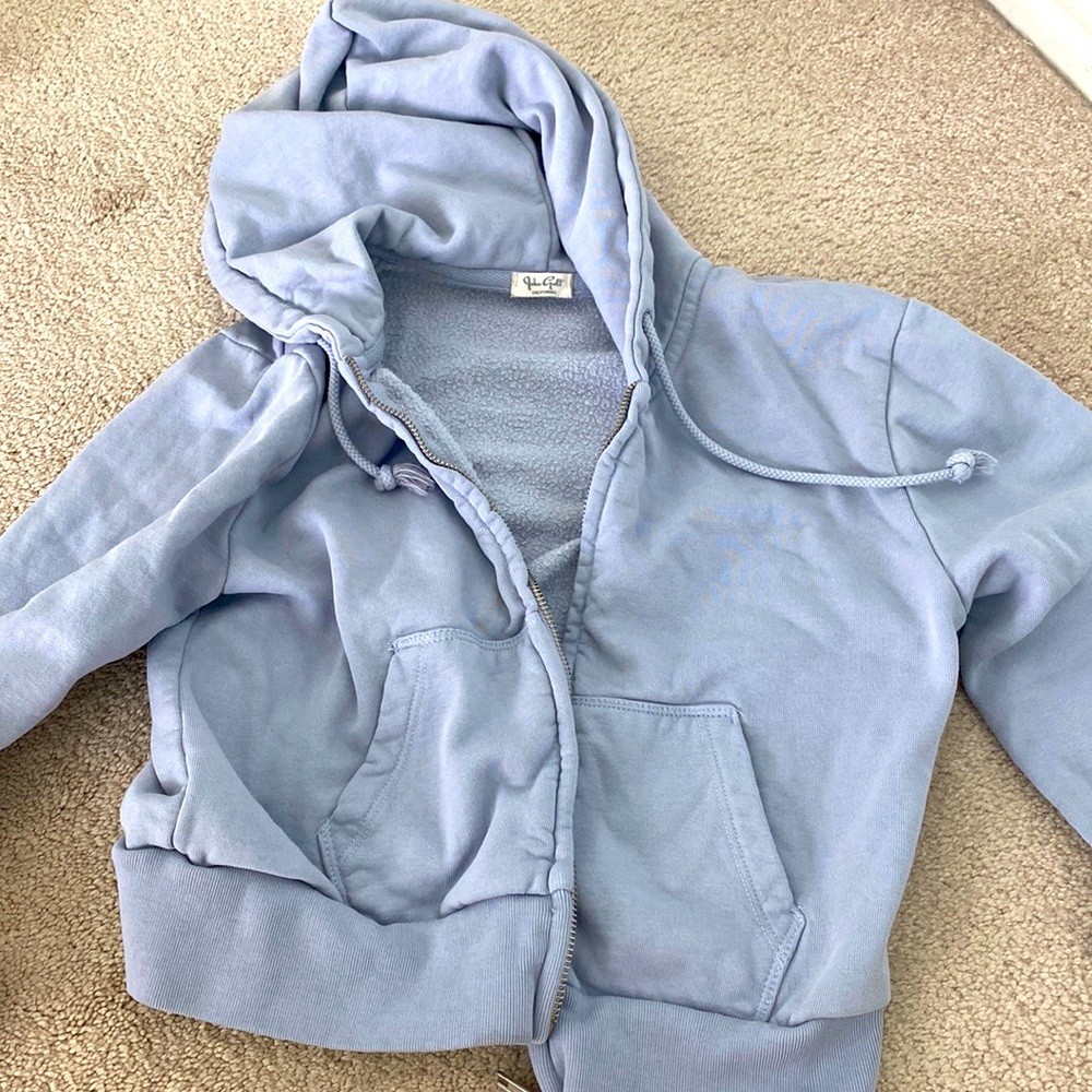 Cropped lavender John Galt hoodie